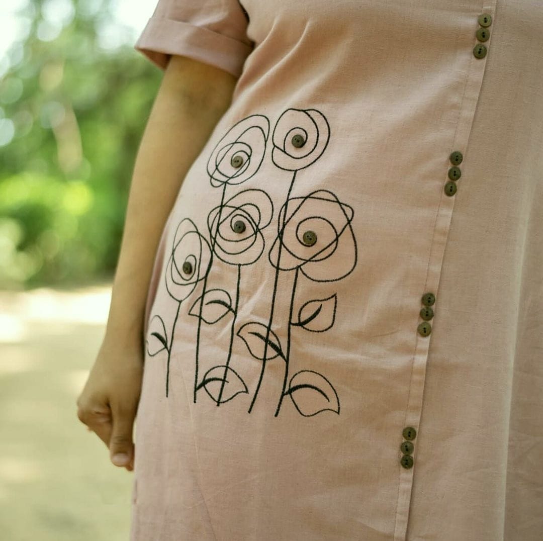 Women front button style aline kurta set