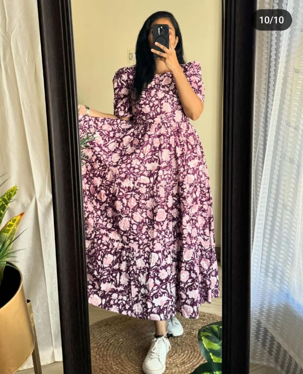 Ikkat procin print gown