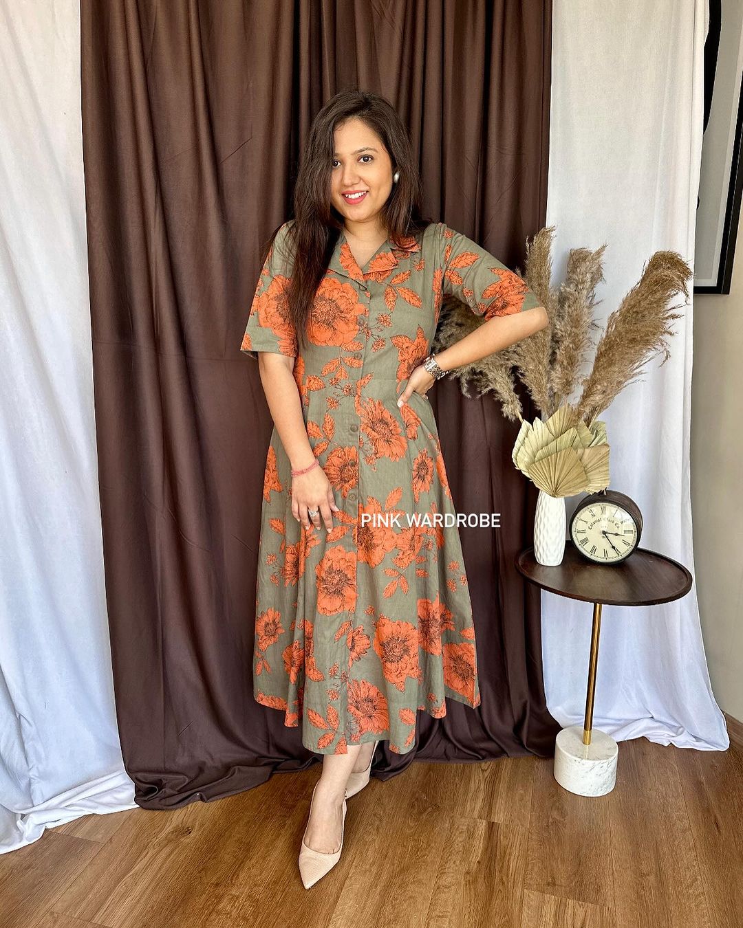 Neelam Aline Flower Print Dress