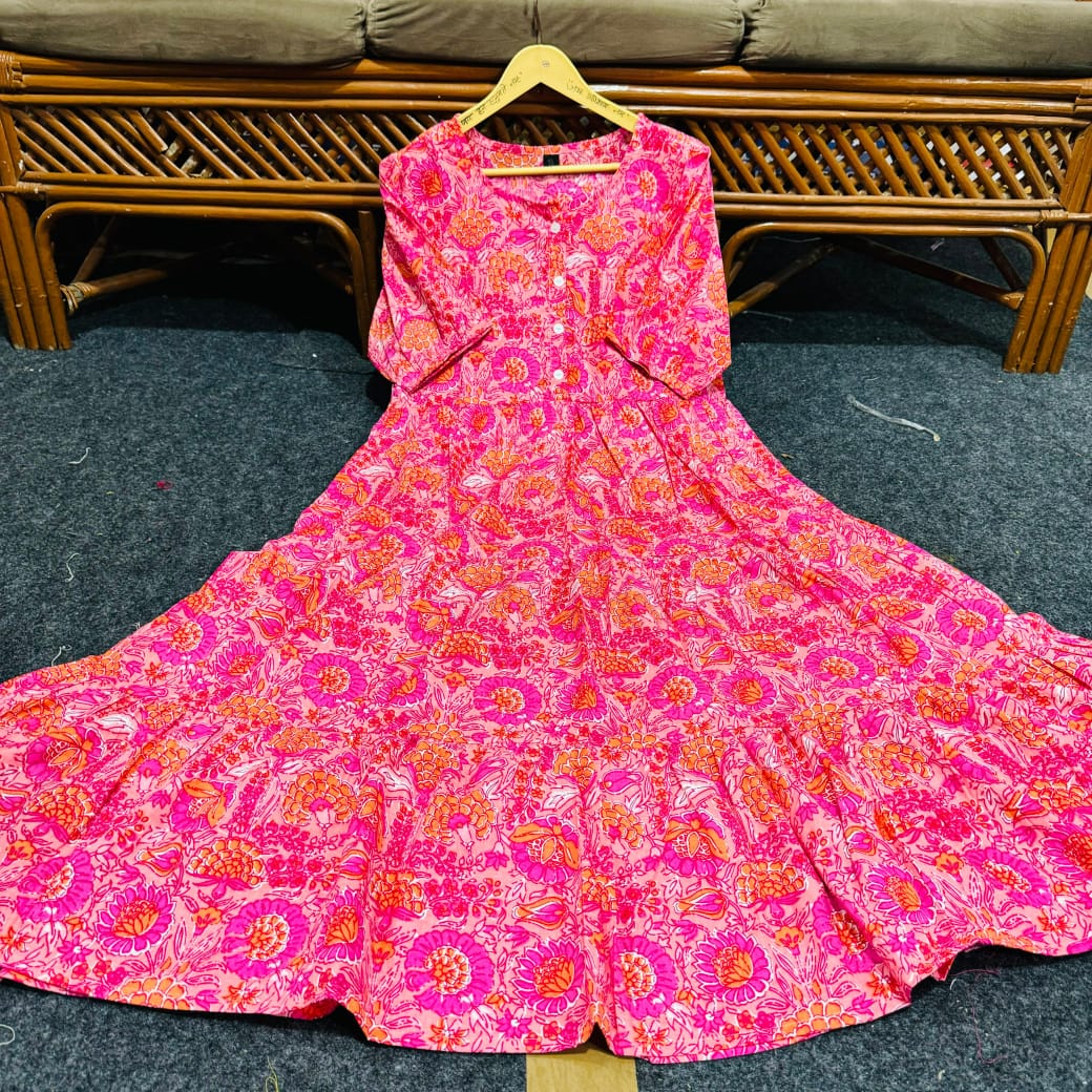 Lehriya Print middi Gown