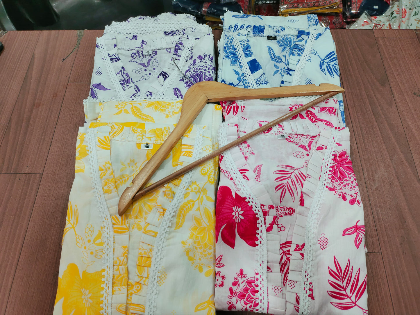 Beautiful Lavender Floral Printed Aline Cotton Co-ords