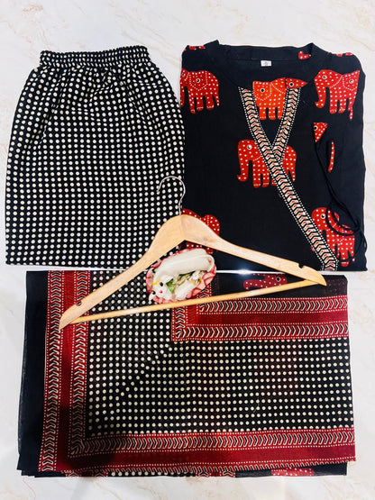 Beautiful Black Traditional Kurta Sets With Dupatta