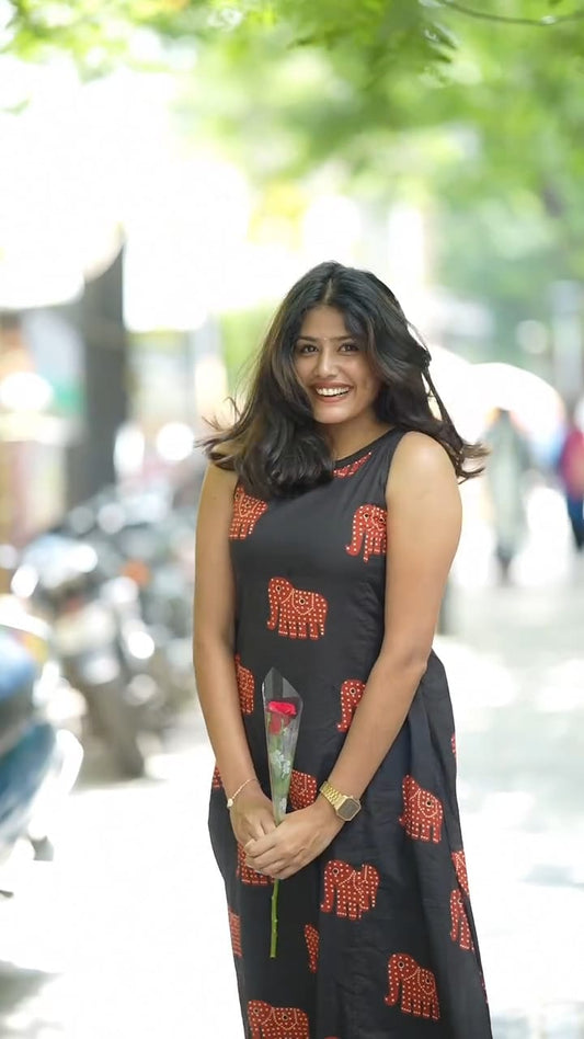 Black elephant print co-ord set