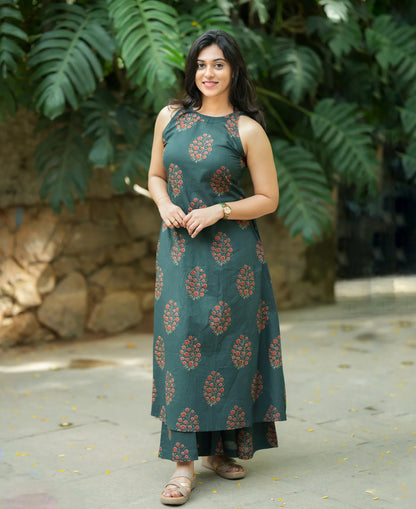 Olive green cotton co-ord set