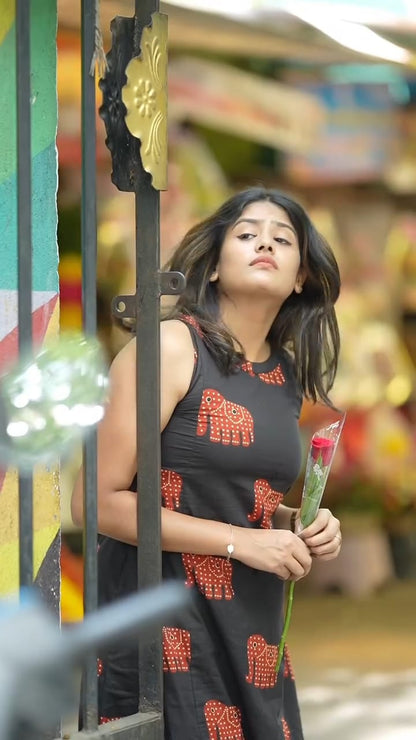 Black elephant print co-ord set