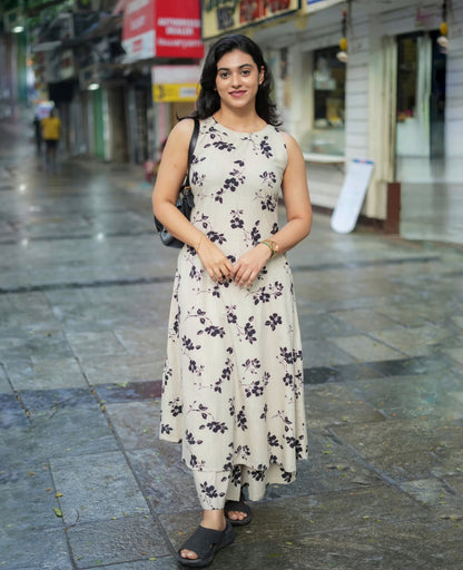 Handblock Leaf print co-ord set